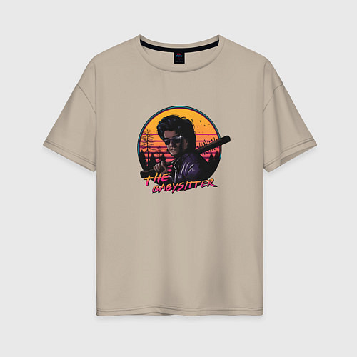 Женская футболка оверсайз The BabySitter / Миндальный – фото 1