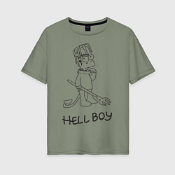 Футболка оверсайз женская Bart: Hell Boy, цвет: авокадо