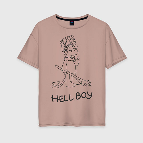 Женская футболка оверсайз Bart: Hell Boy / Пыльно-розовый – фото 1