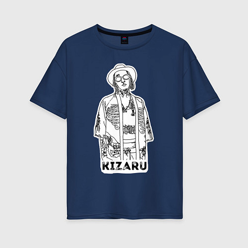 Женская футболка оверсайз Kizaru / Тёмно-синий – фото 1