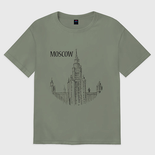 Женская футболка оверсайз Moscow MSU / Авокадо – фото 1