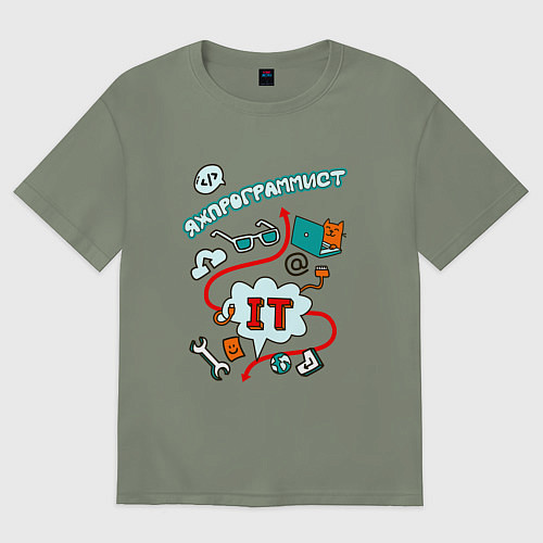 Женская футболка оверсайз Я ж программист / Авокадо – фото 1