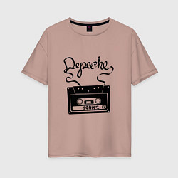 Футболка оверсайз женская Depeche Mode: Tape, цвет: пыльно-розовый