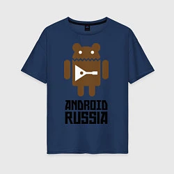 Женская футболка оверсайз Android Russia