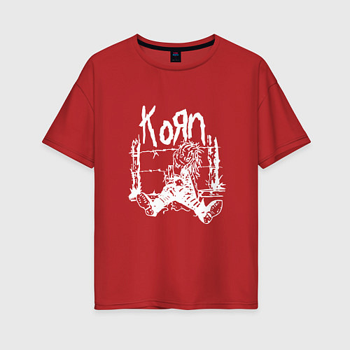 Женская футболка оверсайз Korn / Красный – фото 1