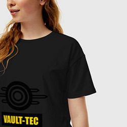 Футболка оверсайз женская Vault-tec, цвет: черный — фото 2