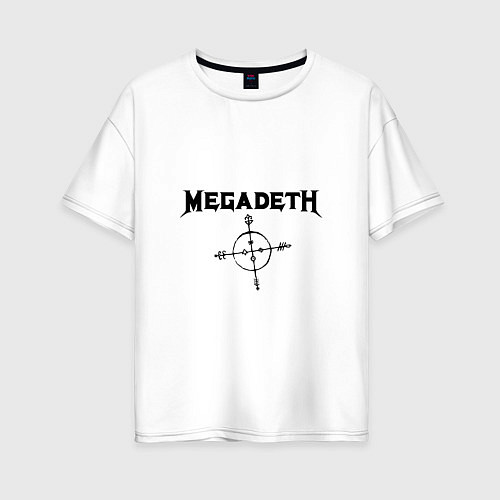 Женская футболка оверсайз Megadeth Compass / Белый – фото 1