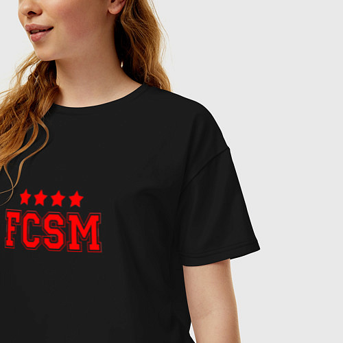 Женская футболка оверсайз FCSM Club / Черный – фото 3