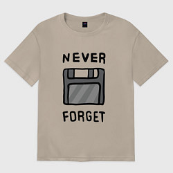 Футболка оверсайз женская Never Forget, цвет: миндальный