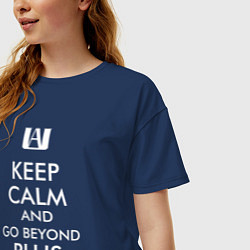 Футболка оверсайз женская Keep Calm and go Beyond, цвет: тёмно-синий — фото 2