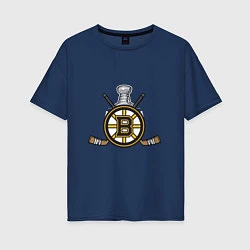 Женская футболка оверсайз Boston Bruins Hockey