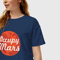 Футболка оверсайз женская Elon Musk: Occupy Mars, цвет: тёмно-синий — фото 2