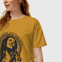 Футболка оверсайз женская Bob Marley: Island, цвет: горчичный — фото 2