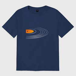 Футболка оверсайз женская Винил, цвет: тёмно-синий