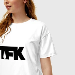 Футболка оверсайз женская TFK: Black Logo, цвет: белый — фото 2