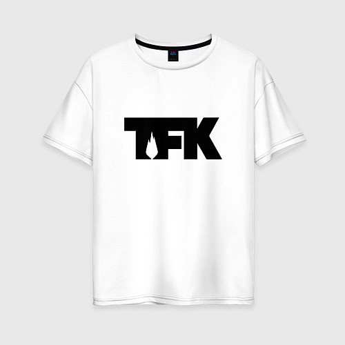 Женская футболка оверсайз TFK: Black Logo / Белый – фото 1