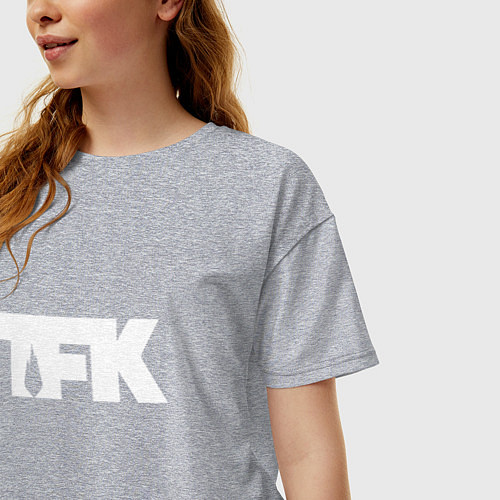 Женская футболка оверсайз TFK: White Logo / Меланж – фото 3