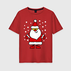 Женская футболка оверсайз Веселый Дед Мороз