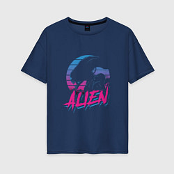 Футболка оверсайз женская Alien: Retro Style, цвет: тёмно-синий