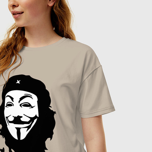 Женская футболка оверсайз Vendetta Chegevara / Миндальный – фото 3