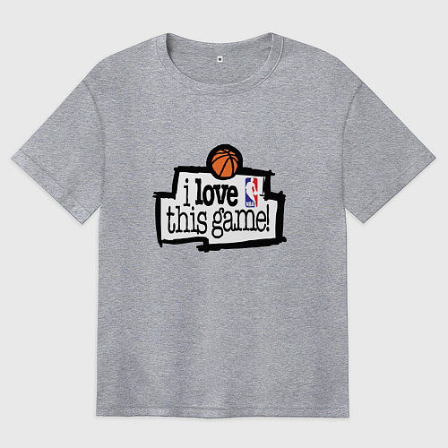 Женская футболка оверсайз Basketball: I love this game / Меланж – фото 1