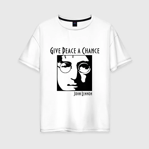 Женская футболка оверсайз Give Peace a Chance / Белый – фото 1