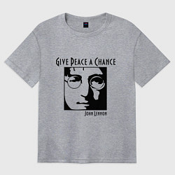 Футболка оверсайз женская Give Peace a Chance, цвет: меланж