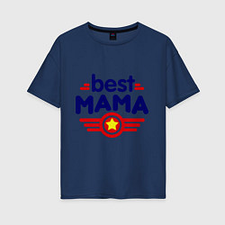 Женская футболка оверсайз Best mama logo