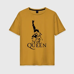 Футболка оверсайз женская Queen: Rock You, цвет: горчичный