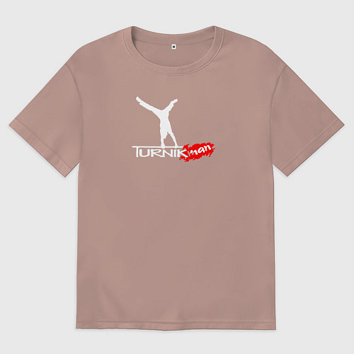 Женская футболка оверсайз Turnikman / Пыльно-розовый – фото 1