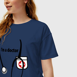 Футболка оверсайз женская I m doctor, цвет: тёмно-синий — фото 2