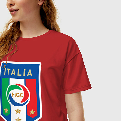 Женская футболка оверсайз Italia FIGC / Красный – фото 3