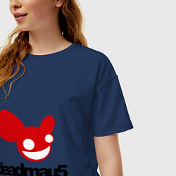 Футболка оверсайз женская DeadMau5, цвет: тёмно-синий — фото 2