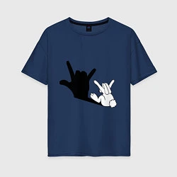 Женская футболка оверсайз Тень зайца