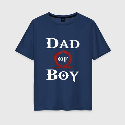 Женская футболка оверсайз Dad of Boy / Тёмно-синий – фото 1