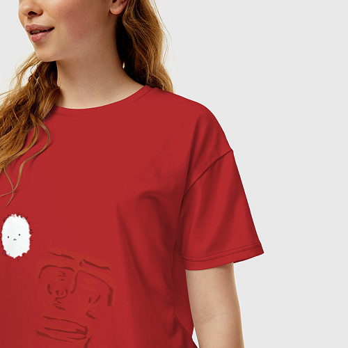 Женская футболка оверсайз Бездомный бог / Красный – фото 3