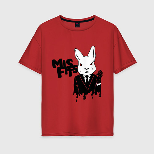 Женская футболка оверсайз Misfits Rabbit / Красный – фото 1