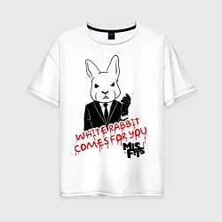 Женская футболка оверсайз Misfits: White rabbit