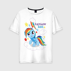 Женская футболка оверсайз Rainbow Dash
