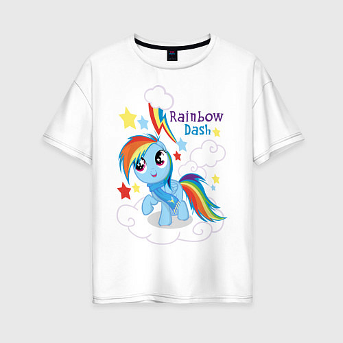 Женская футболка оверсайз Rainbow Dash / Белый – фото 1