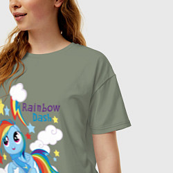 Футболка оверсайз женская Rainbow Dash, цвет: авокадо — фото 2