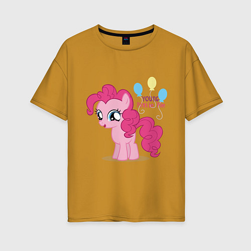 Женская футболка оверсайз Young Pinkie Pie / Горчичный – фото 1