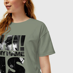 Футболка оверсайз женская My name is slim shady, цвет: авокадо — фото 2