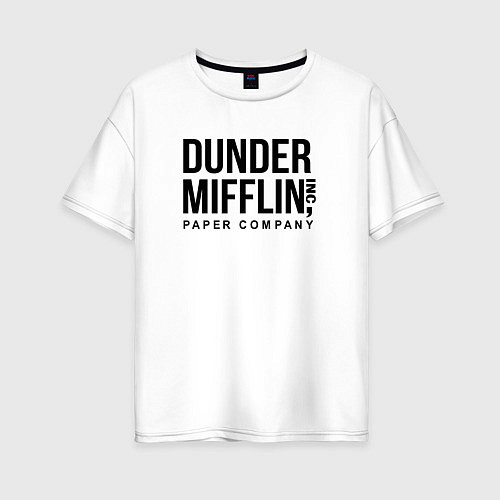 Женская футболка оверсайз Dunder Mifflin / Белый – фото 1