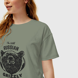 Футболка оверсайз женская Russian Grizzly, цвет: авокадо — фото 2