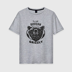 Женская футболка оверсайз Russian Grizzly