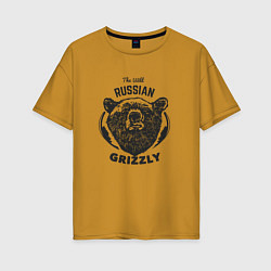 Футболка оверсайз женская Russian Grizzly, цвет: горчичный