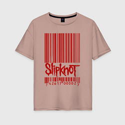 Футболка оверсайз женская Slipknot: barcode, цвет: пыльно-розовый