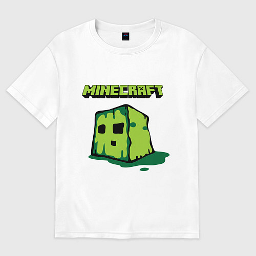 Женская футболка оверсайз Minecraft Creeper / Белый – фото 1
