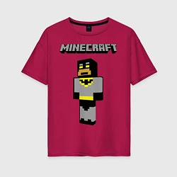 Женская футболка оверсайз Minecraft Batman